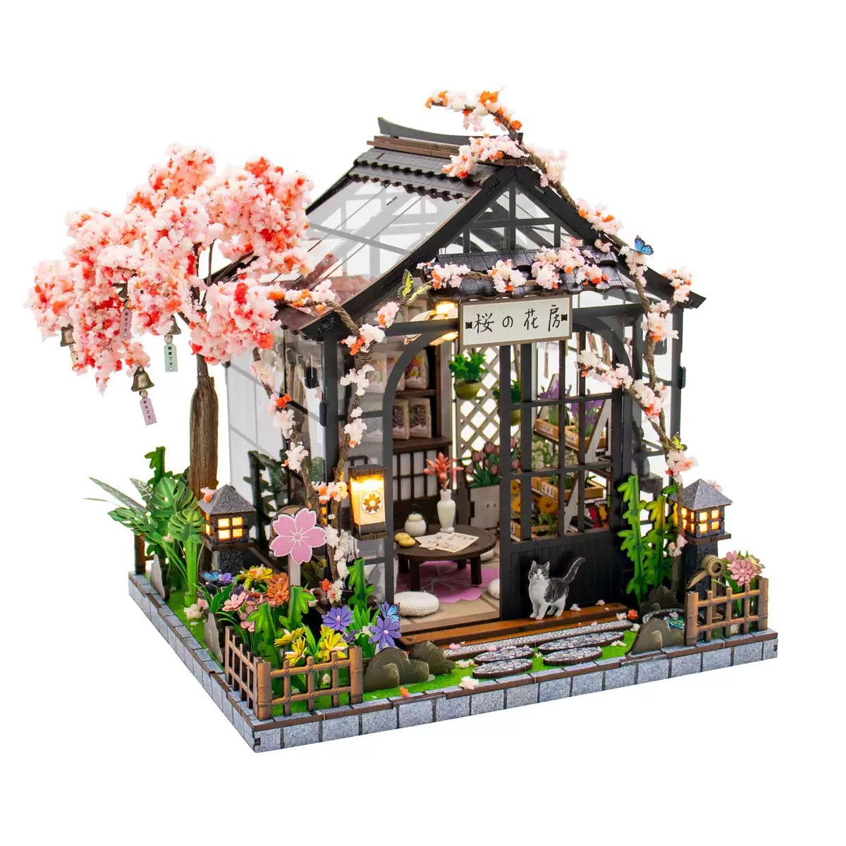 DIY Wooden Book Nook Kit- Spring Sakura Greenhouse