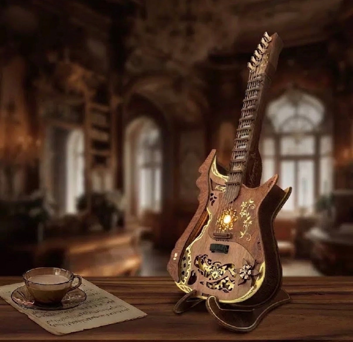 DIY Wooden Book Nook Kit- Melodious Guitar