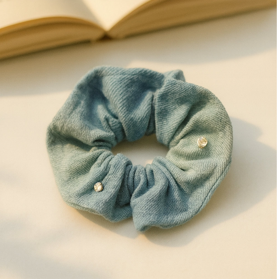 Denim Scrunchie. Scrunchie.