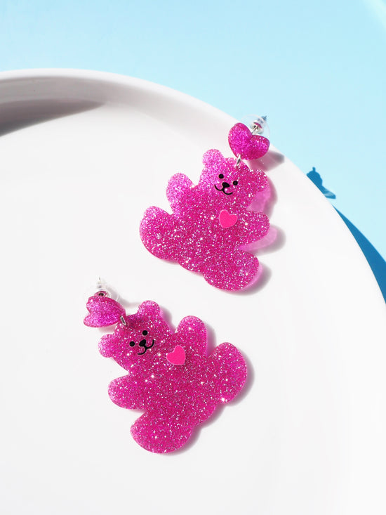 Teddy Bear Drop Earrings