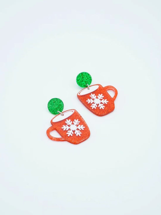 Christmas Cup Drop Earrings