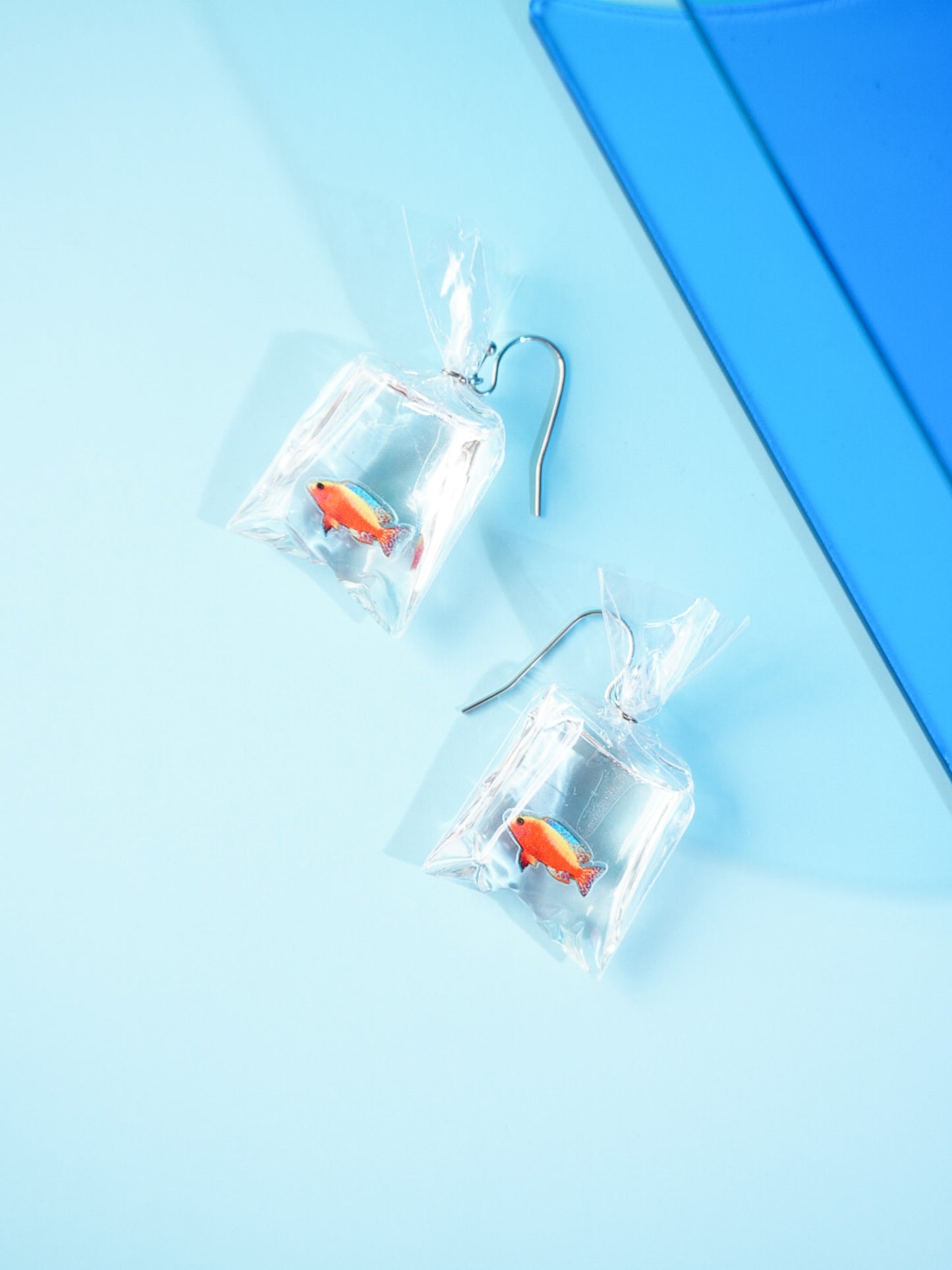 Fish Bag Hook Drop Earrings