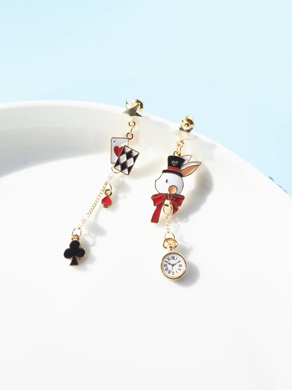 Alice in Wonderland Mix & Match Earrings (Clock style) – Kizuna Accessory