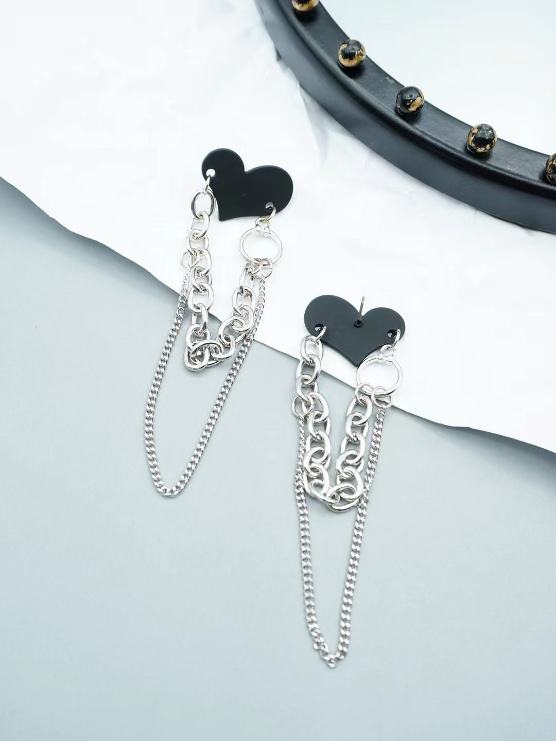 Heart Punk Style Drop Earrings