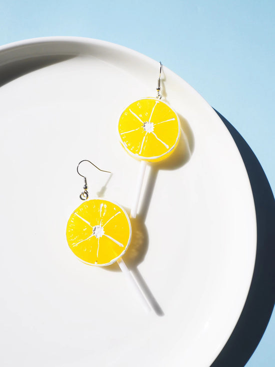 Orange Lollipop Hook Drop Earrings