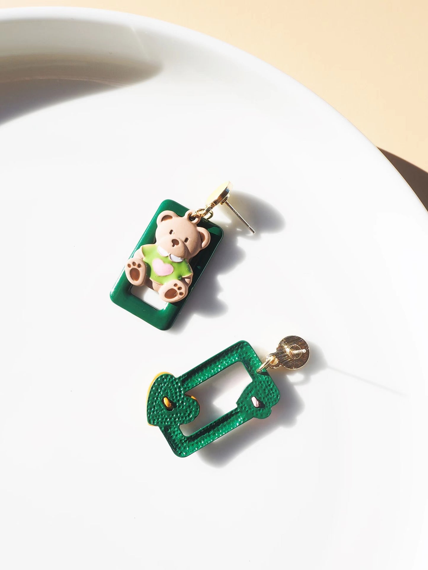 Teddy Bear Drop Earrings