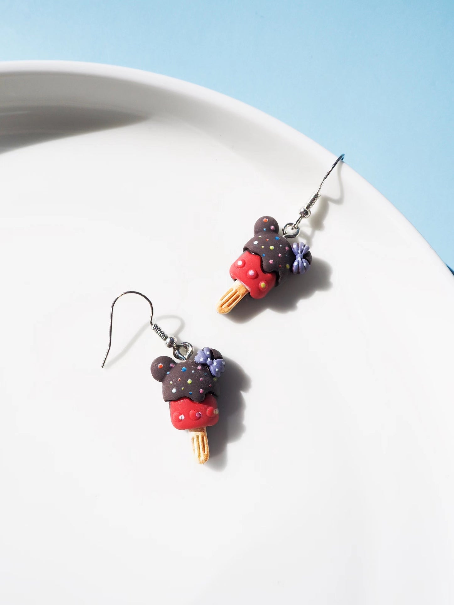 Mickey Mouse Ice Pop Hook Drop Earrings