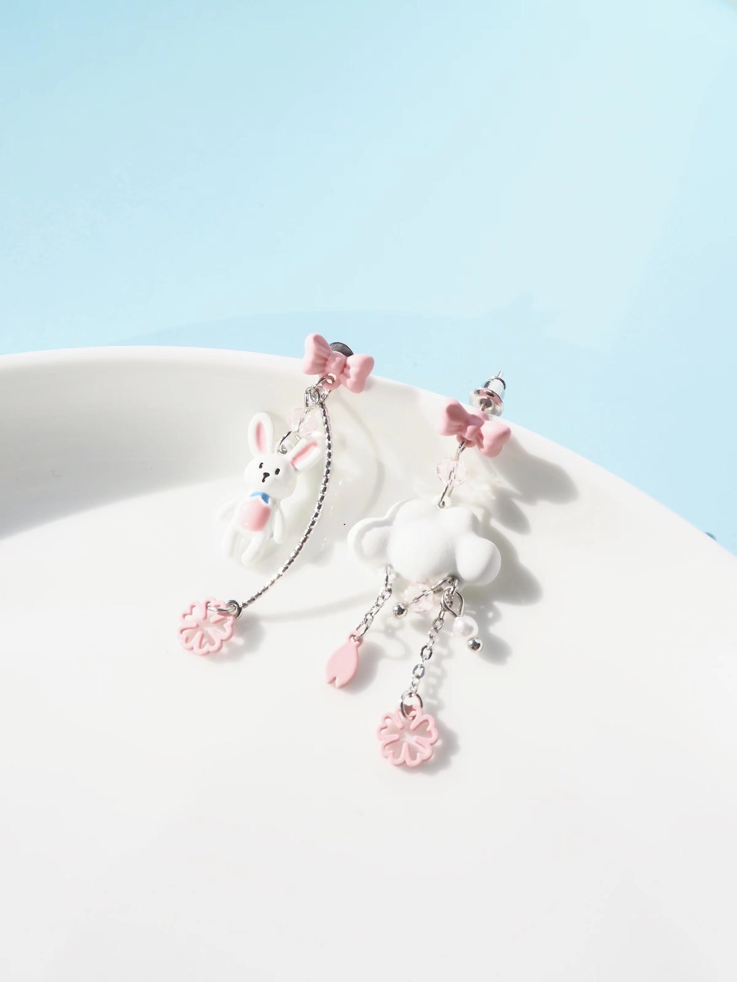 Pink Rabbit Drop Earrings