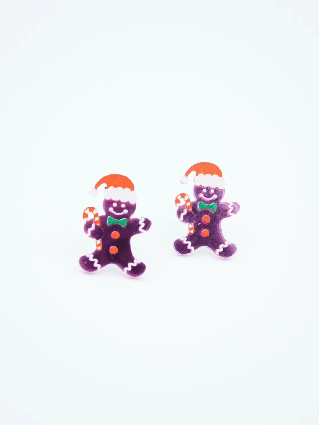 Christmas Gingerbread Man Stud Earrings