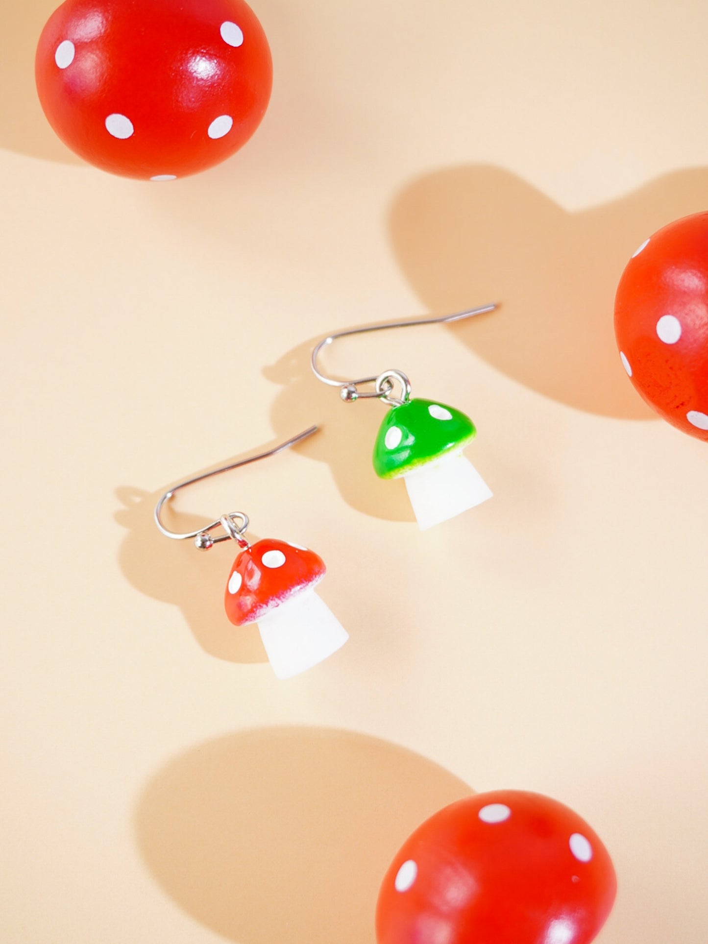 Mushroom Hook Drop Earrings