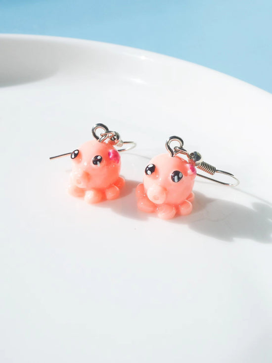 Octopus Marine Life Hook Drop Earrings