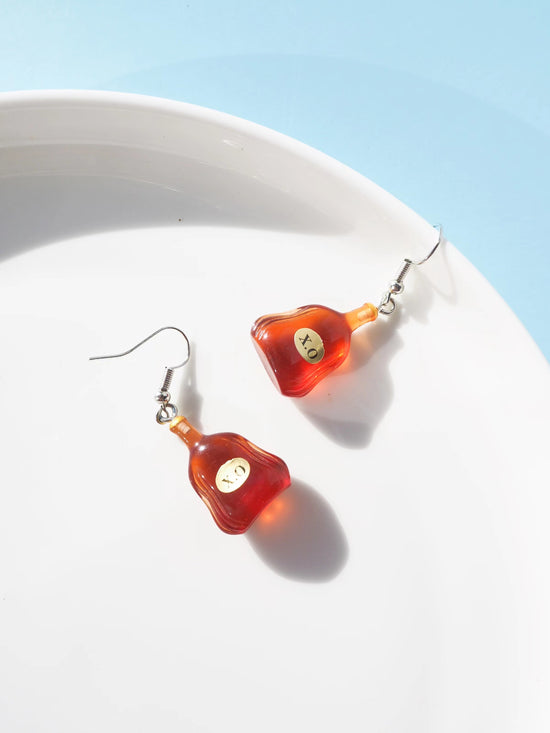 XO Wine bottle Hook Drop Earrings