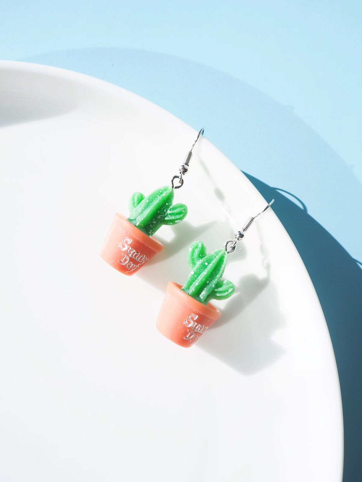 Cactus Plant Hook Drop Earrings