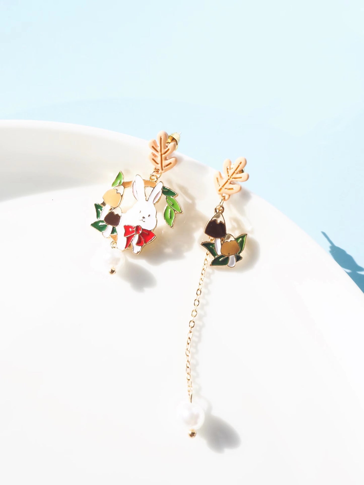 Rabbit And Nuts Drop Earrings