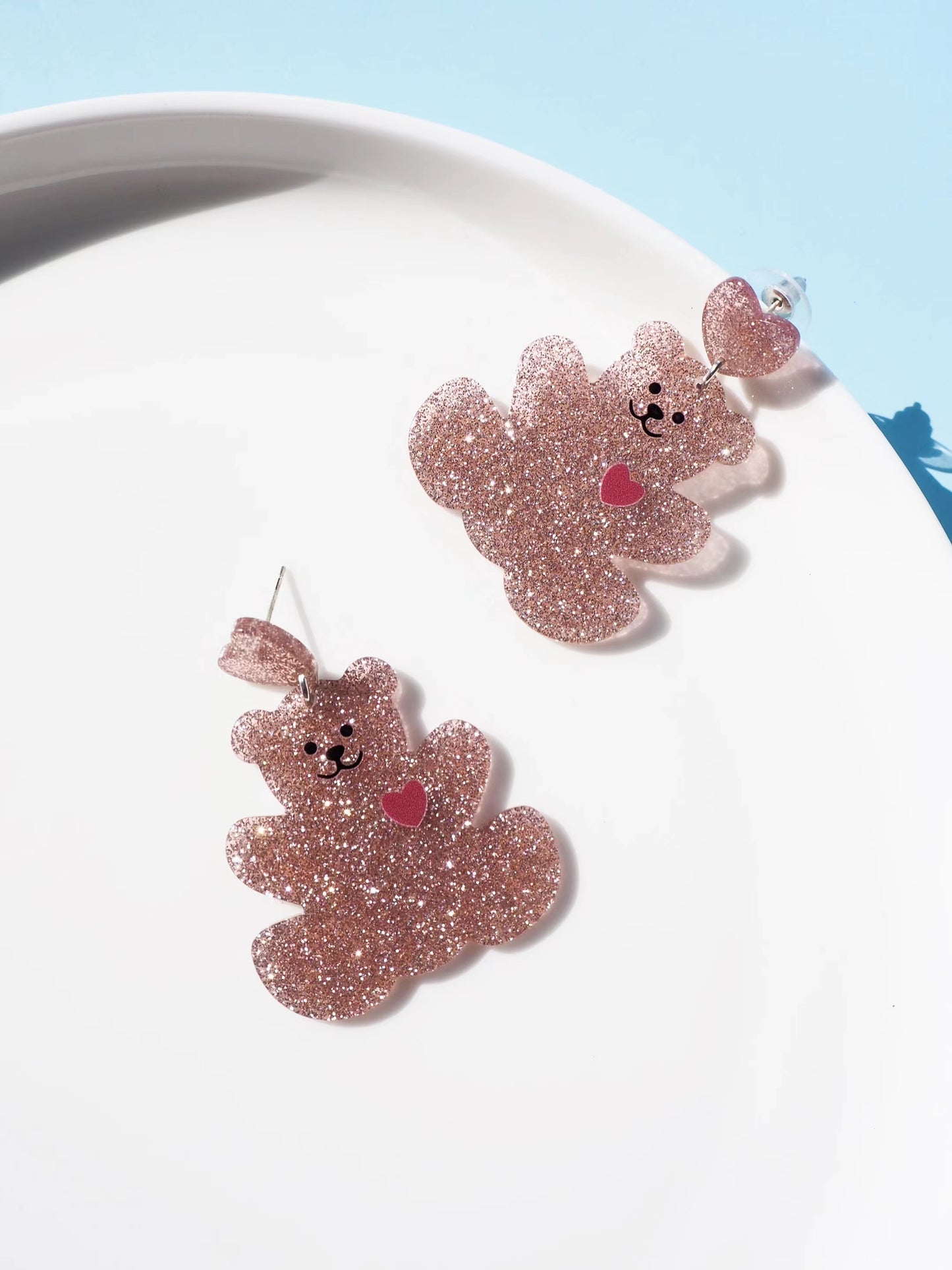 Teddy Bear Drop Earrings