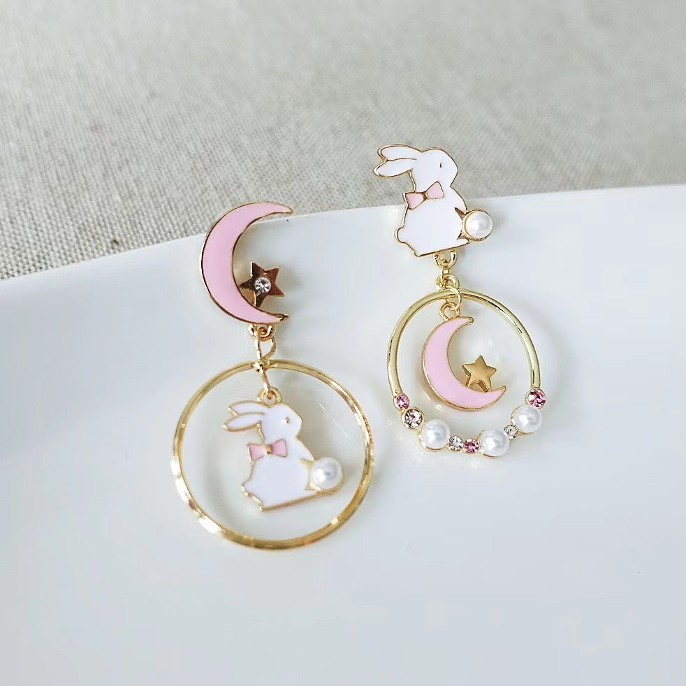 Bunny And The Moon Drop Earrings