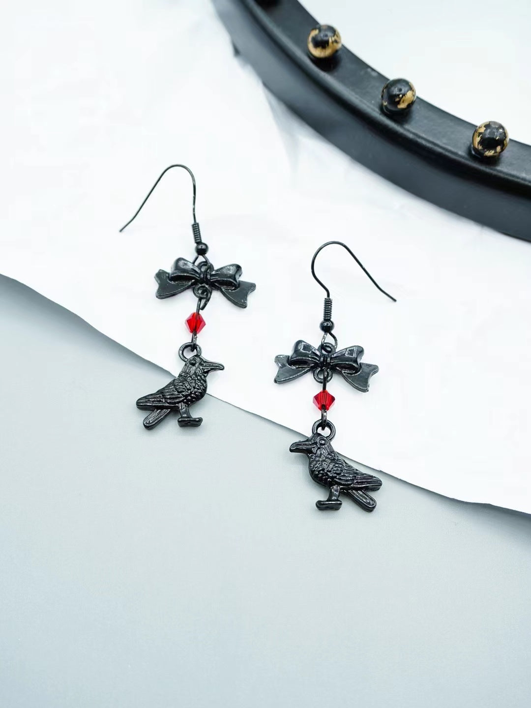 Crow Punk Style Drop Earrings