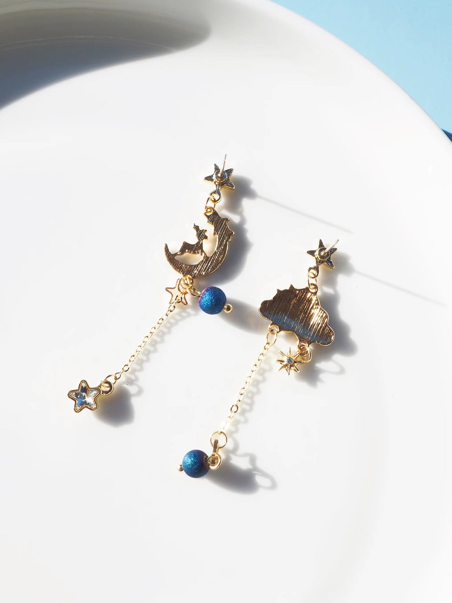 Deer And Cloud Drop Earrings