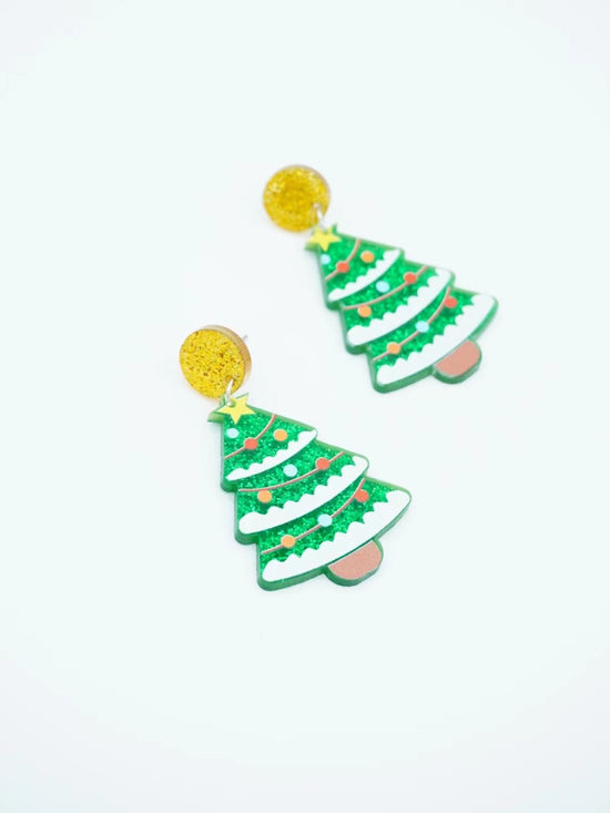 Christmas Tree Drop Earrings