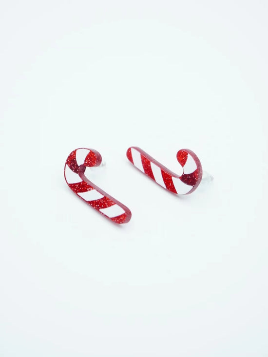 Christmas Candy Cane Stud Earrings