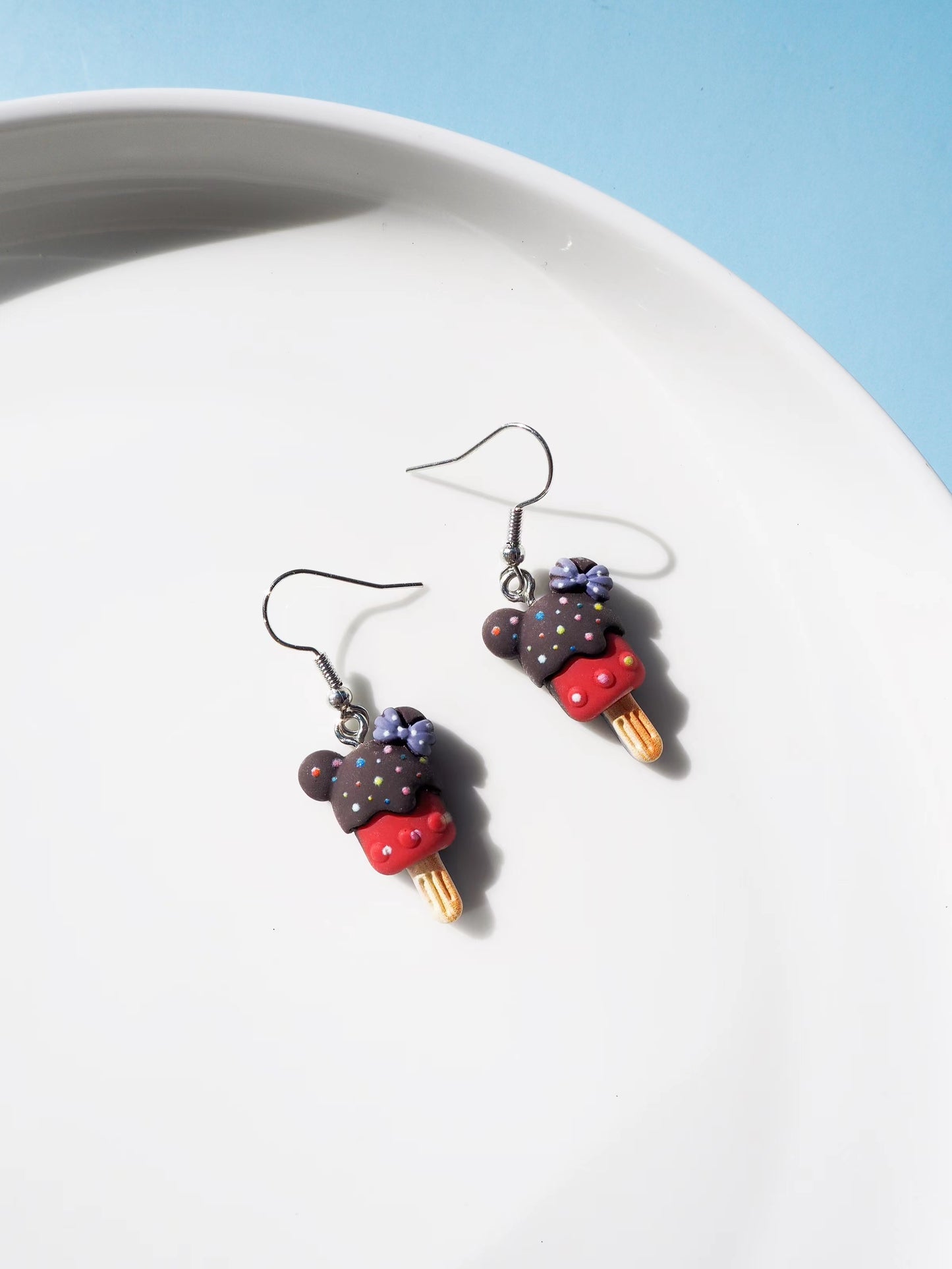 Mickey Mouse Ice Pop Hook Drop Earrings