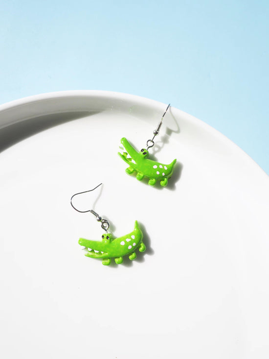 Crocodile Hook Drop Earrings