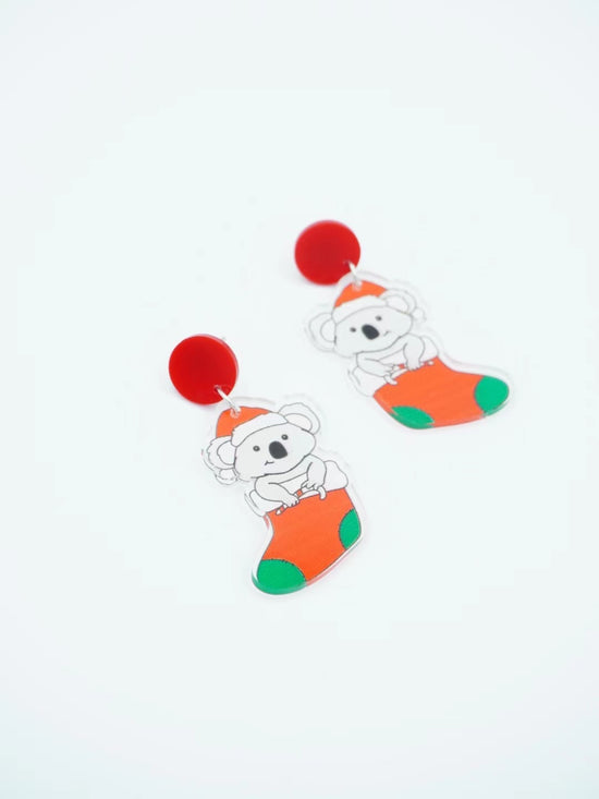 Christmas Koala Drop Earrings