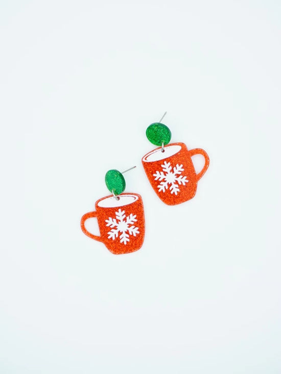 Christmas Cup Drop Earrings