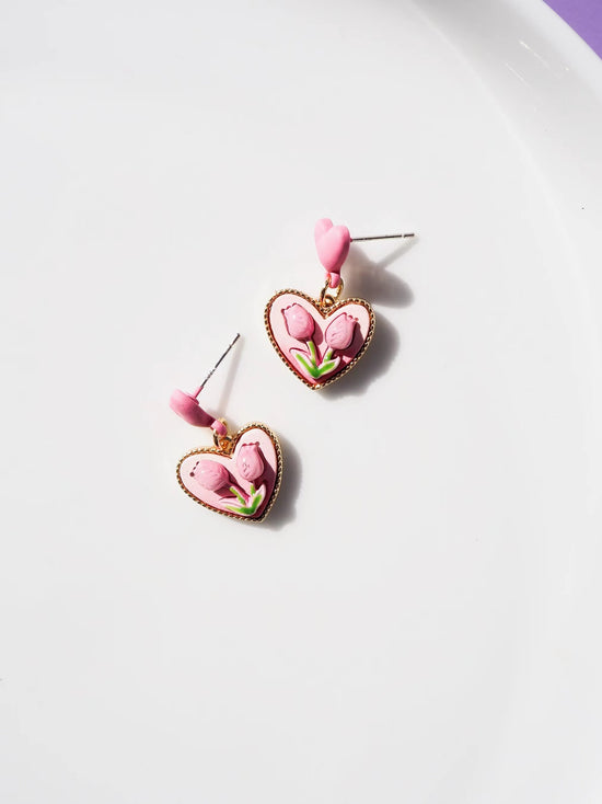 Tulip Flower Drop Earrings