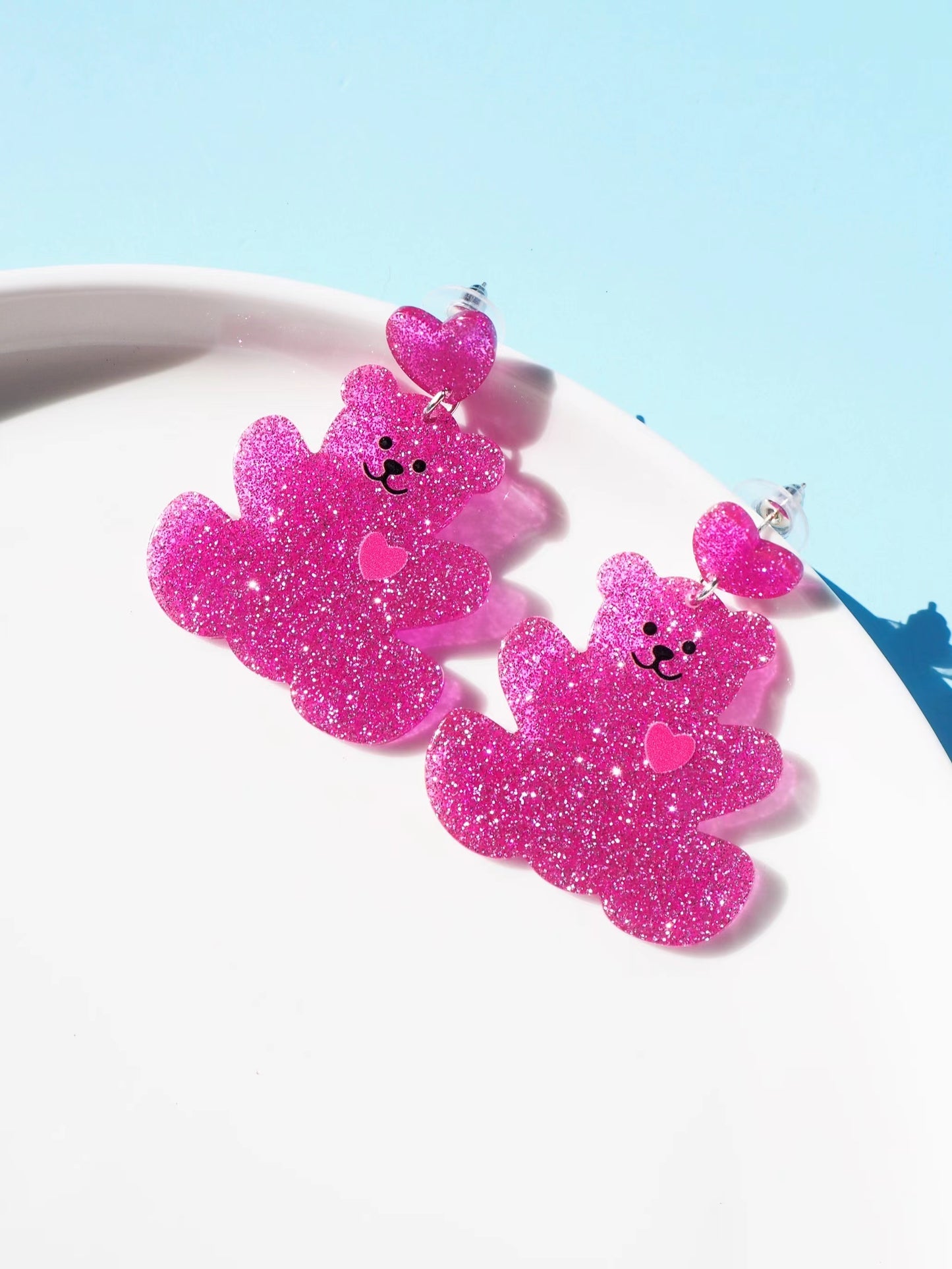 Teddy Bear Drop Earrings