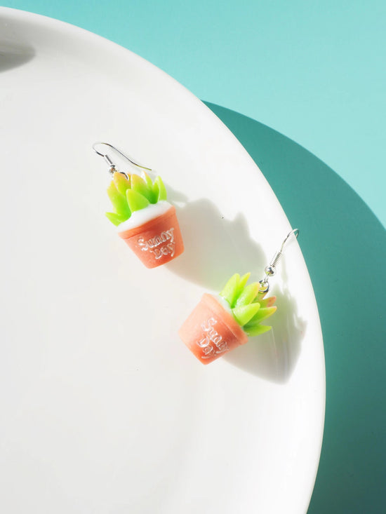 Plant Hook Drop Earrings