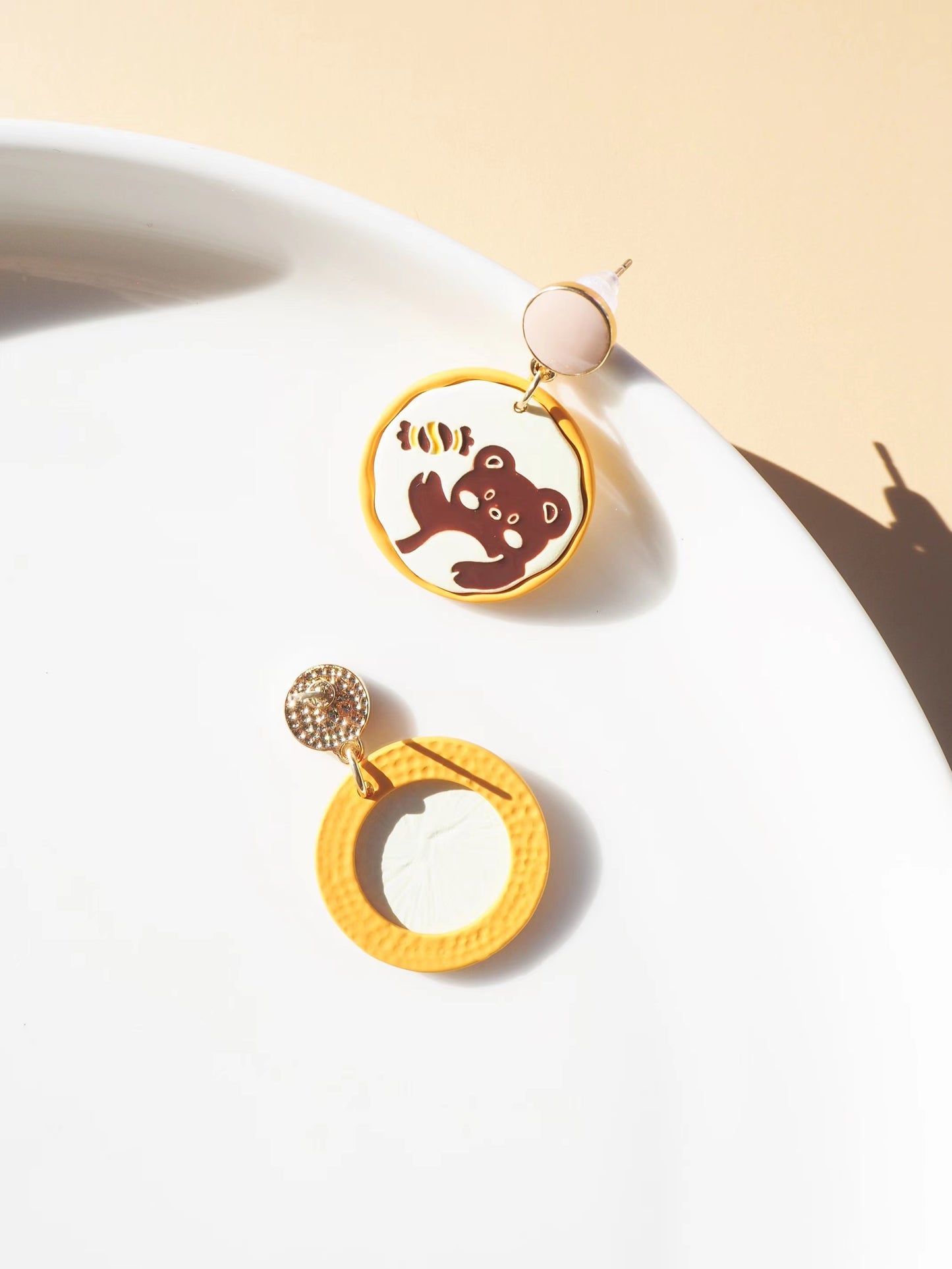 Bear And Honey Drop Earrings