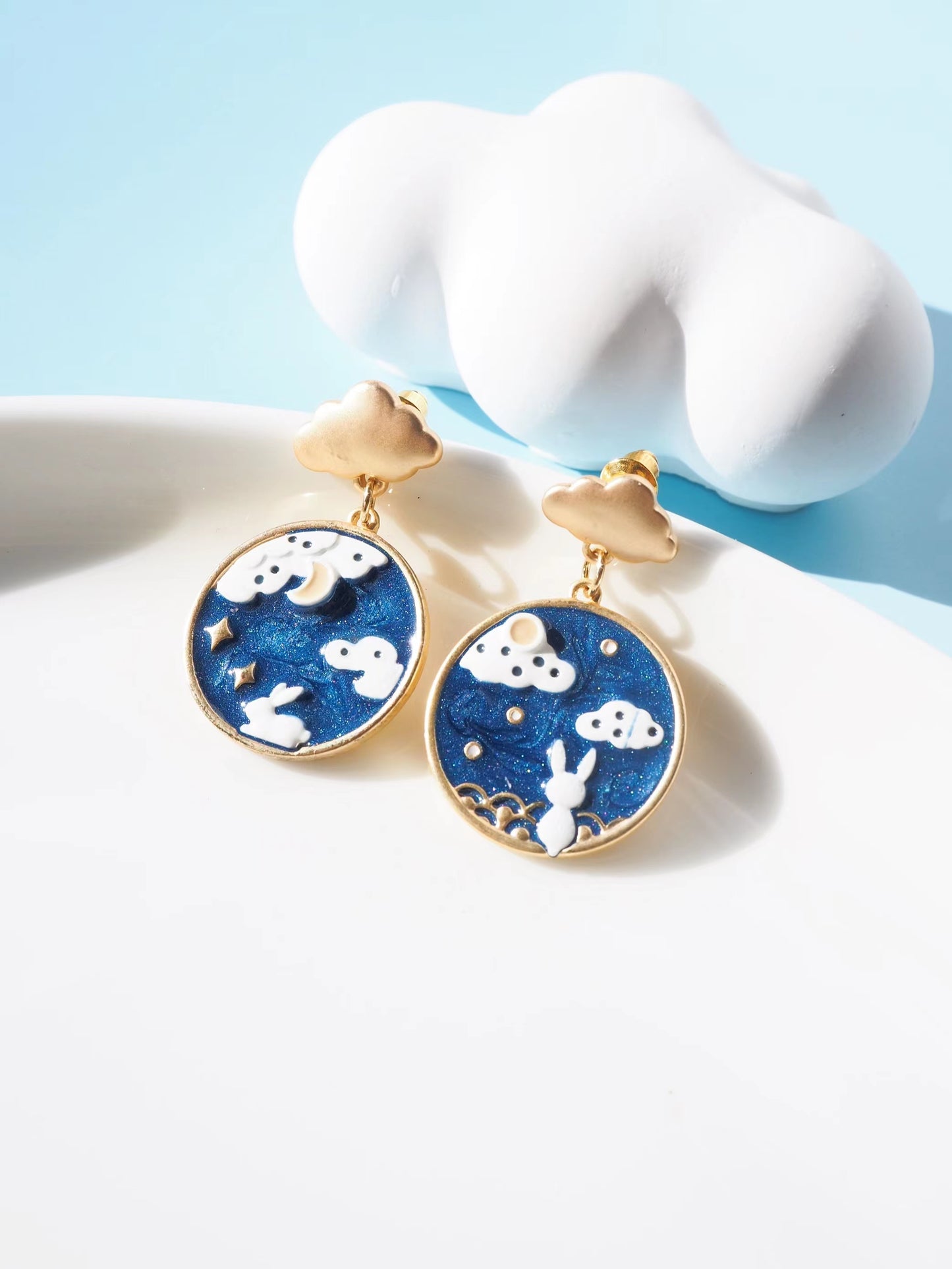 Bunny And The Moon Drop Earrings