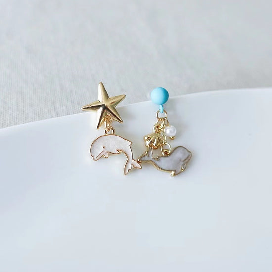 Dolphin Drop Earrings