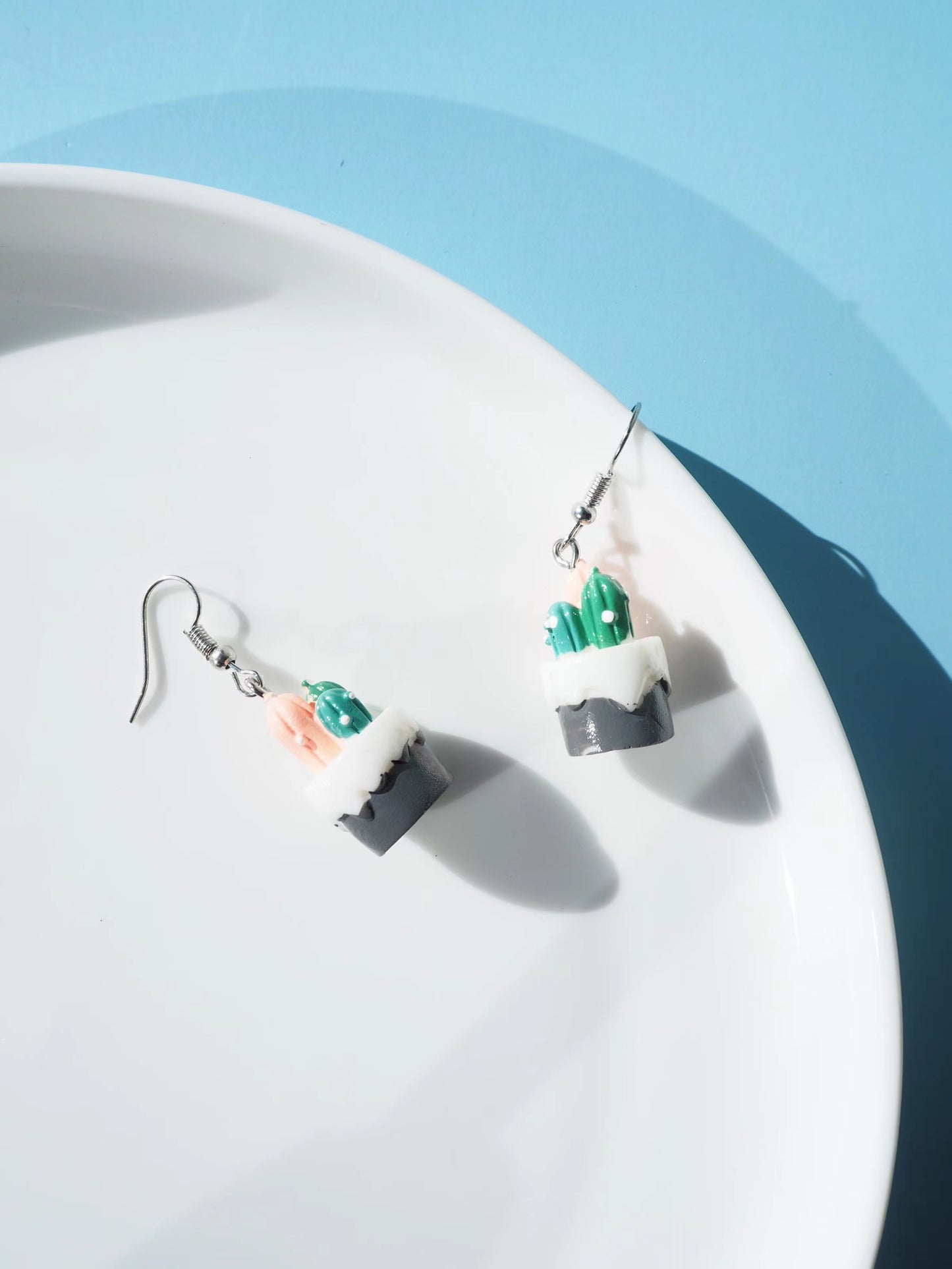 Cactus Plant Hook Drop Earrings