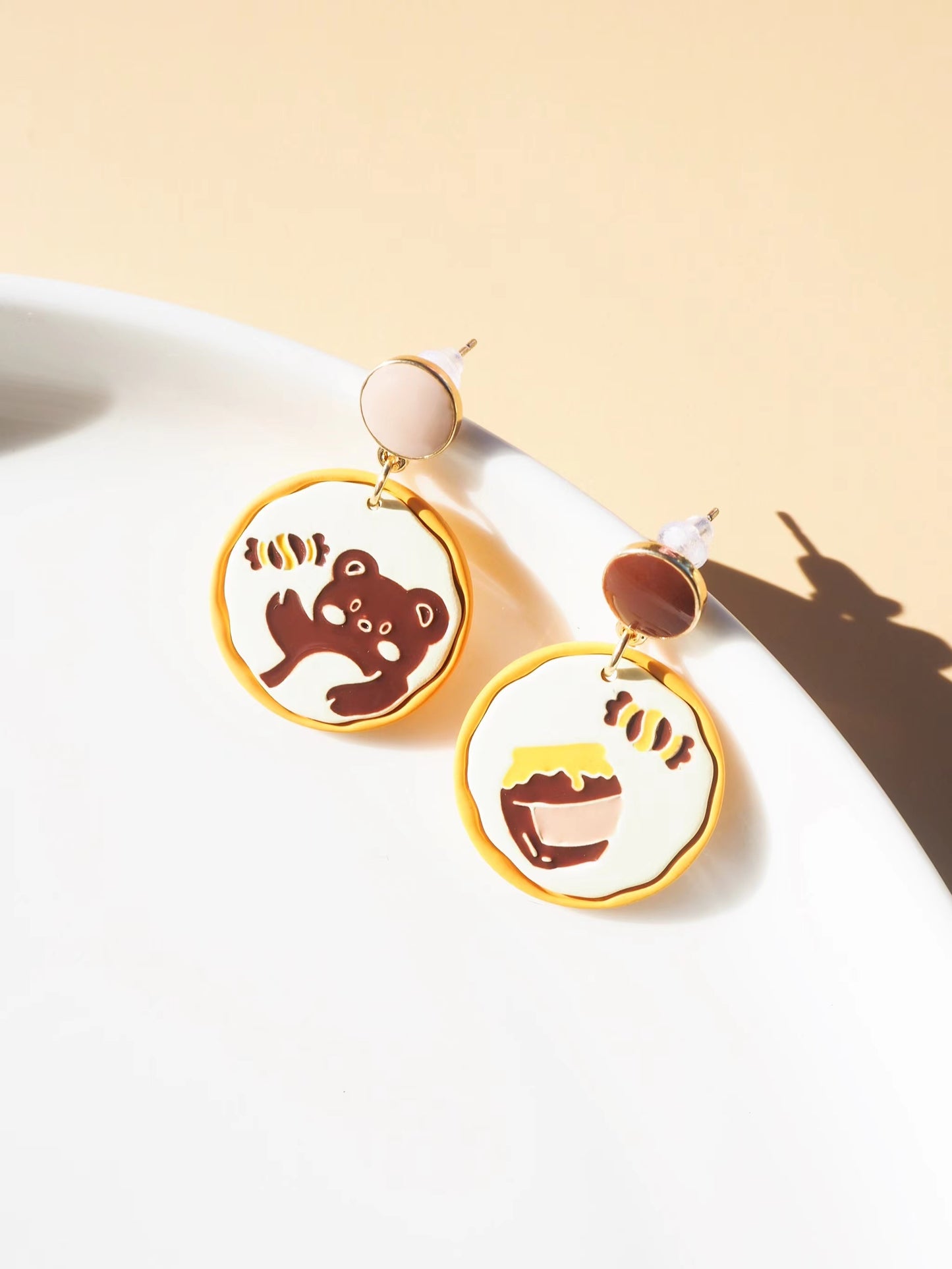 Bear And Honey Drop Earrings