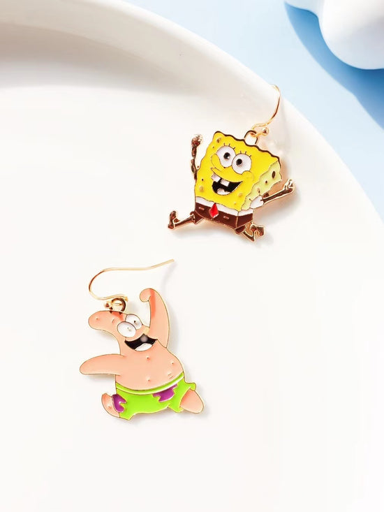 SpongeBob And Patrick Star Hook Drop Earrings