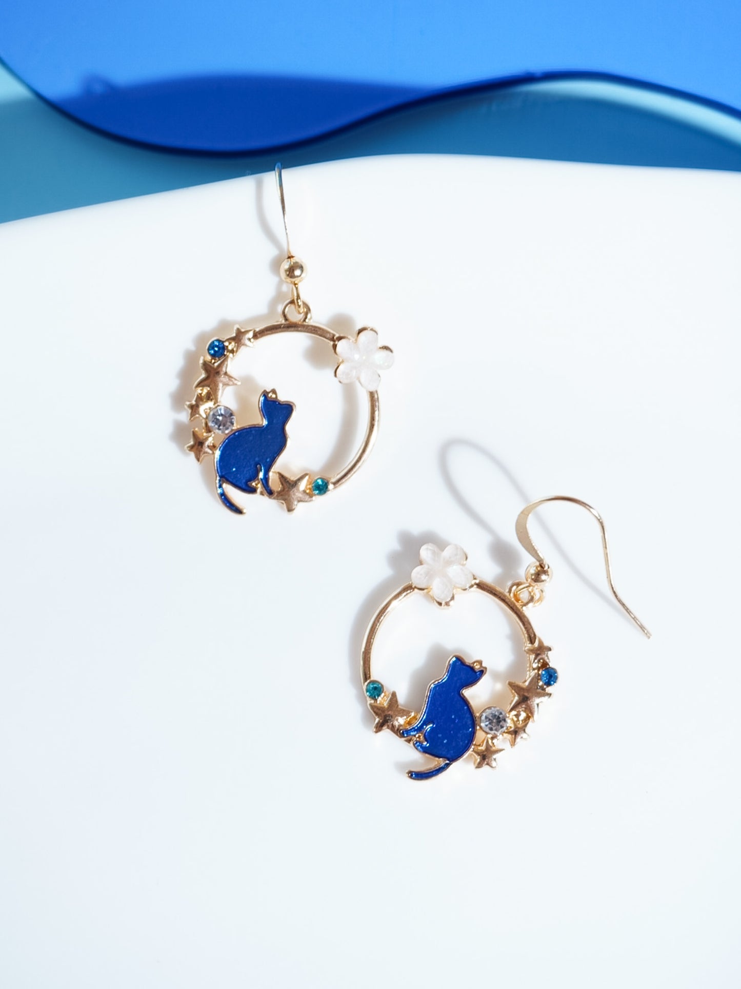 Cat And Star Drop Earrings