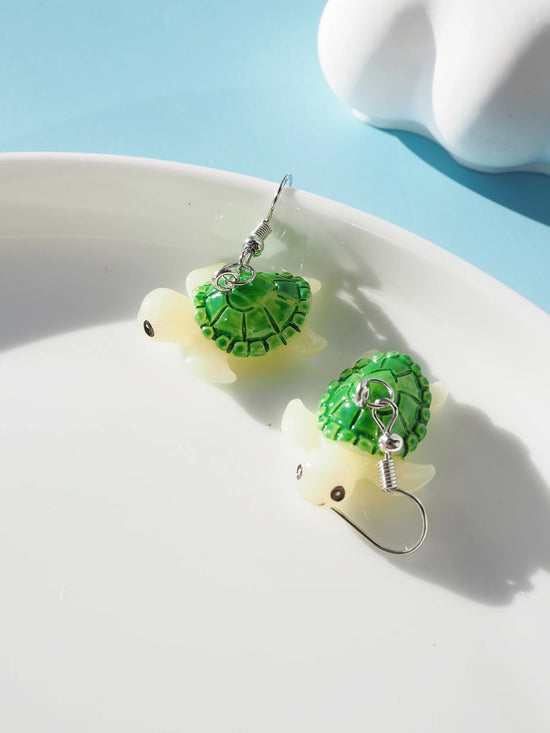 Turtle Hook Drop Earrings