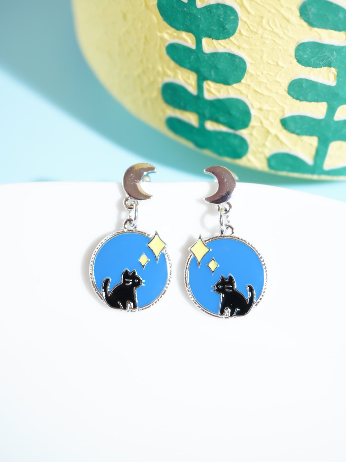 Cat And Star Drop Earrings