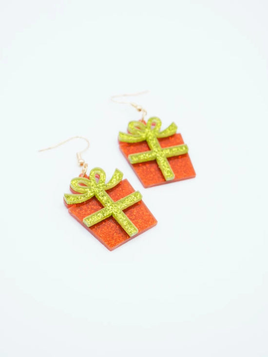 Christmas Gift Box Drop Earrings