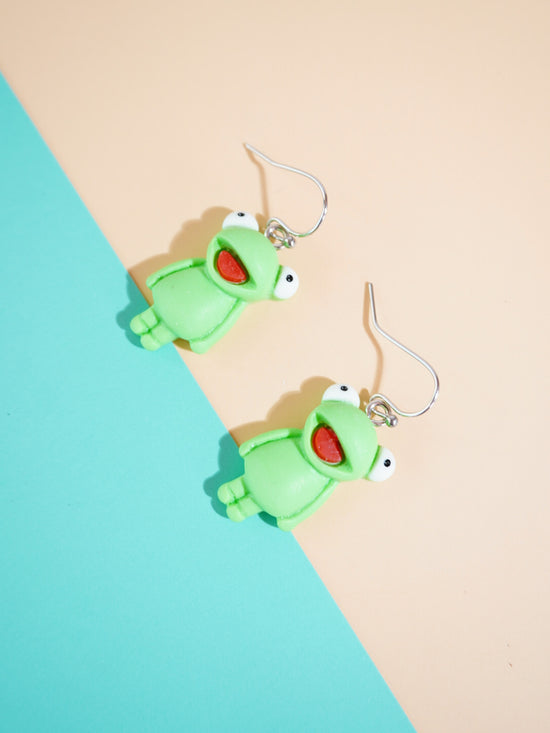 Frog Hook Drop Earrings