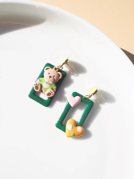 Teddy Bear Drop Earrings