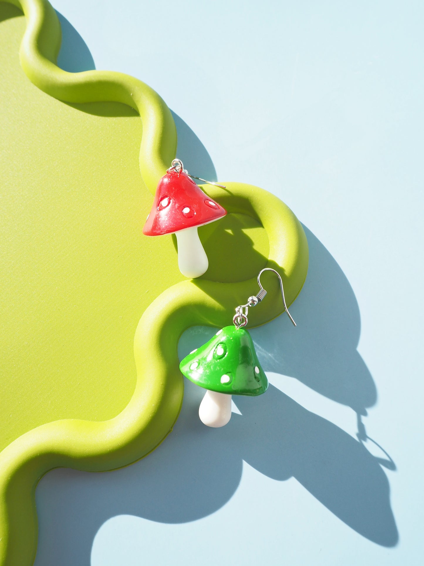 Mushroom Hook Drop Earrings