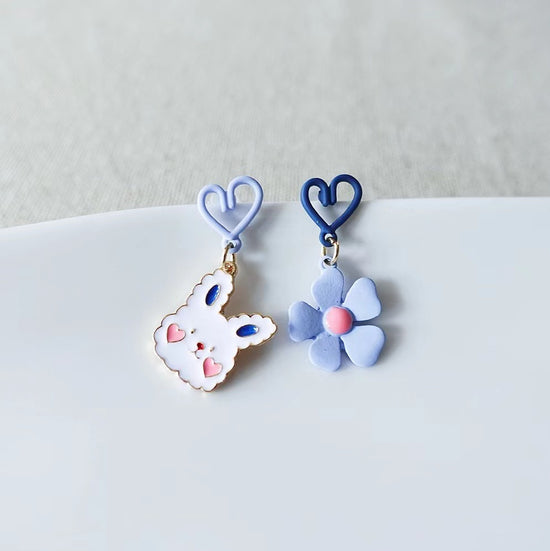 Rabbit And Flower Drop Earrings