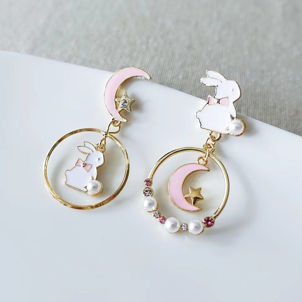 Bunny And The Moon Drop Earrings