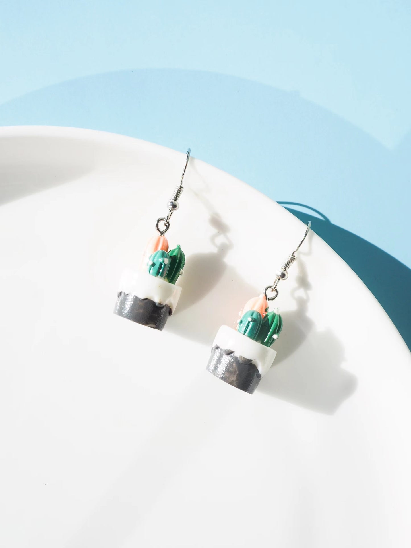 Cactus Plant Hook Drop Earrings