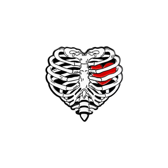 Skeleton and love heart