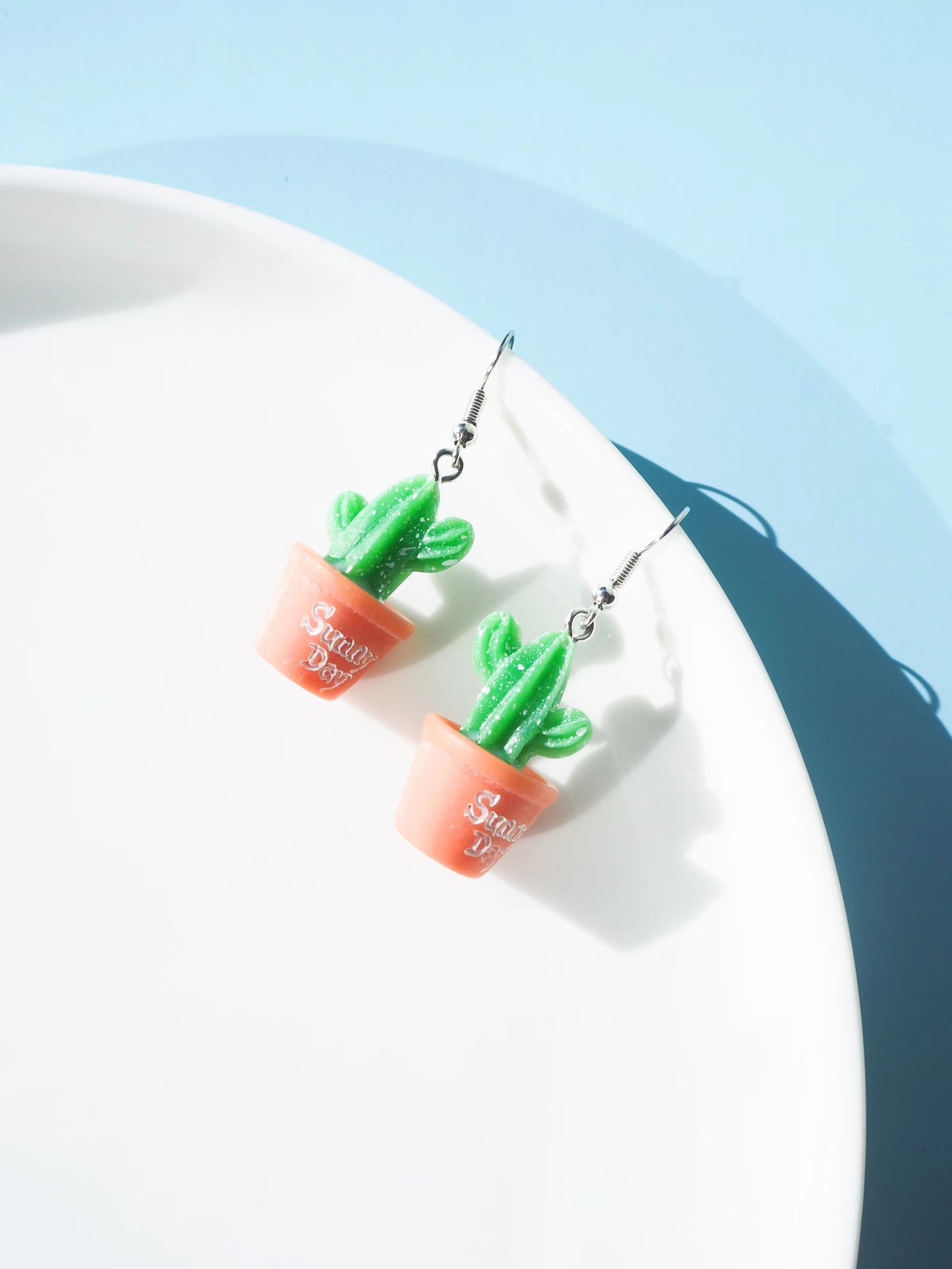 Cactus Plant Hook Drop Earrings