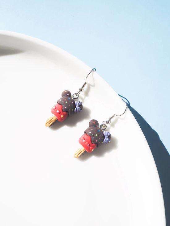 Mickey Mouse Ice Pop Hook Drop Earrings